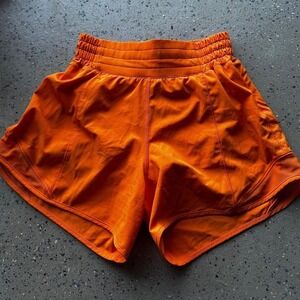 Orange lululemon shorts